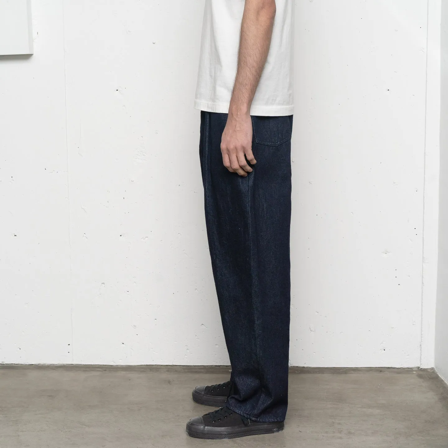 12oz Denim Deep Tuck Pants | Navy