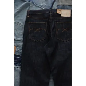 15oz Selvedge Jeans Pocket Design Raw Denim Straight Leg Pants