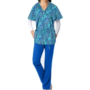 2 Piece Scrubs - Printed Blue