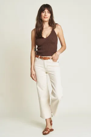 Addington High Rise Wide Leg Crop Ecru