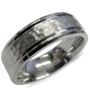 Ben Garelick 7MM Titanium Frosted & Hammered Wedding Band