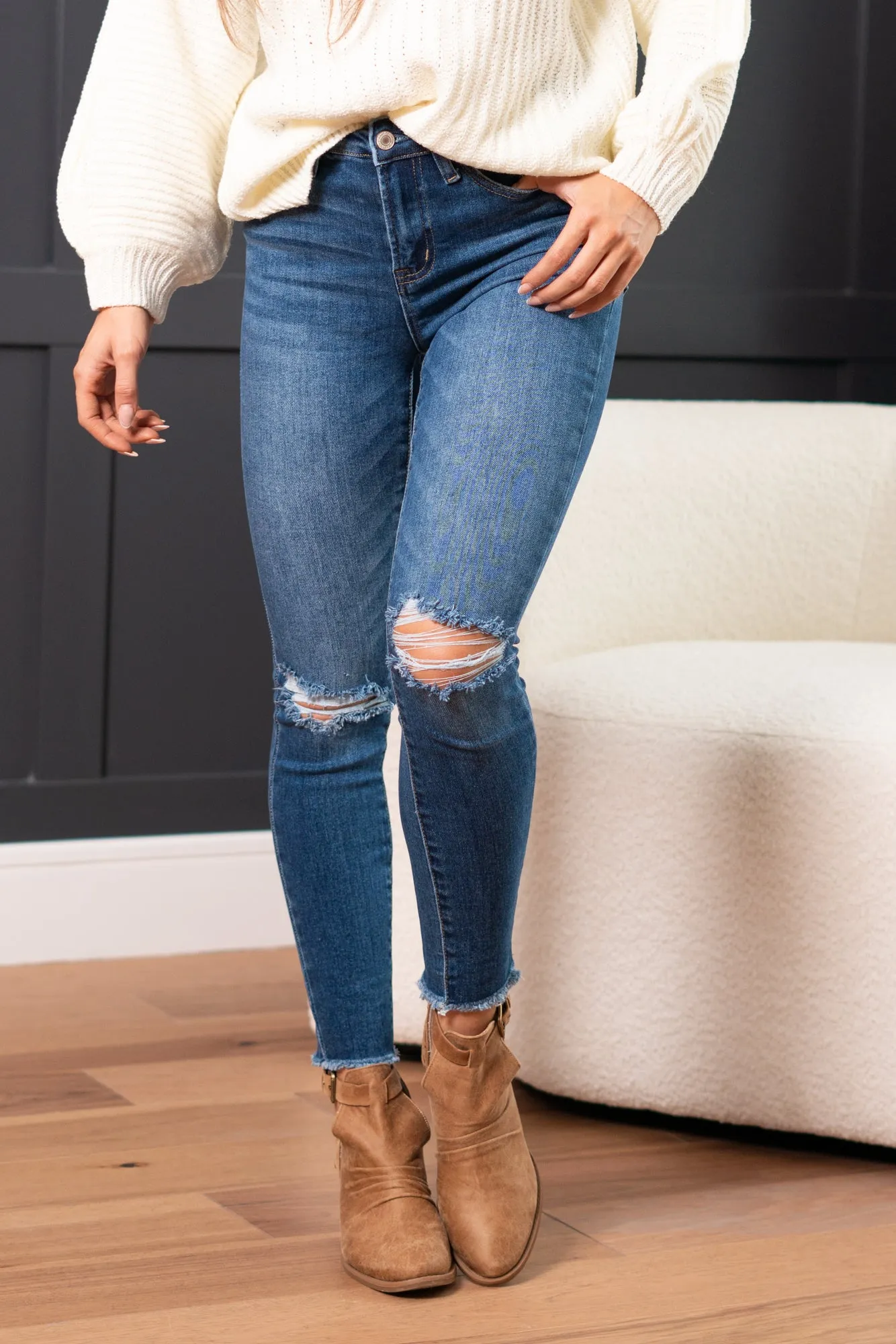 Blue Canon High Rise Distressed Skinny