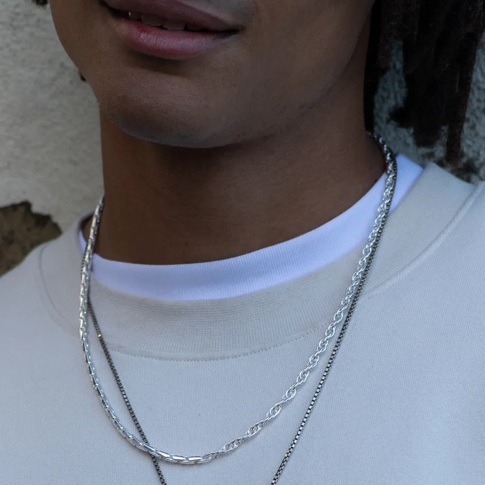 Bonnie & Clyde men's silver necklace