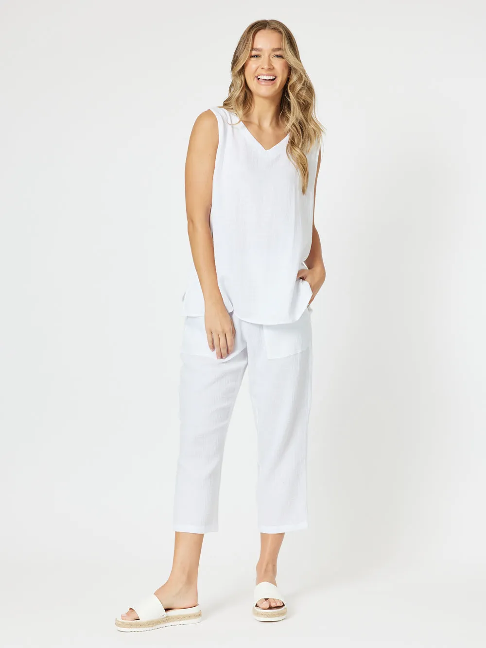 Byron Cotton 7/8 Pant - White