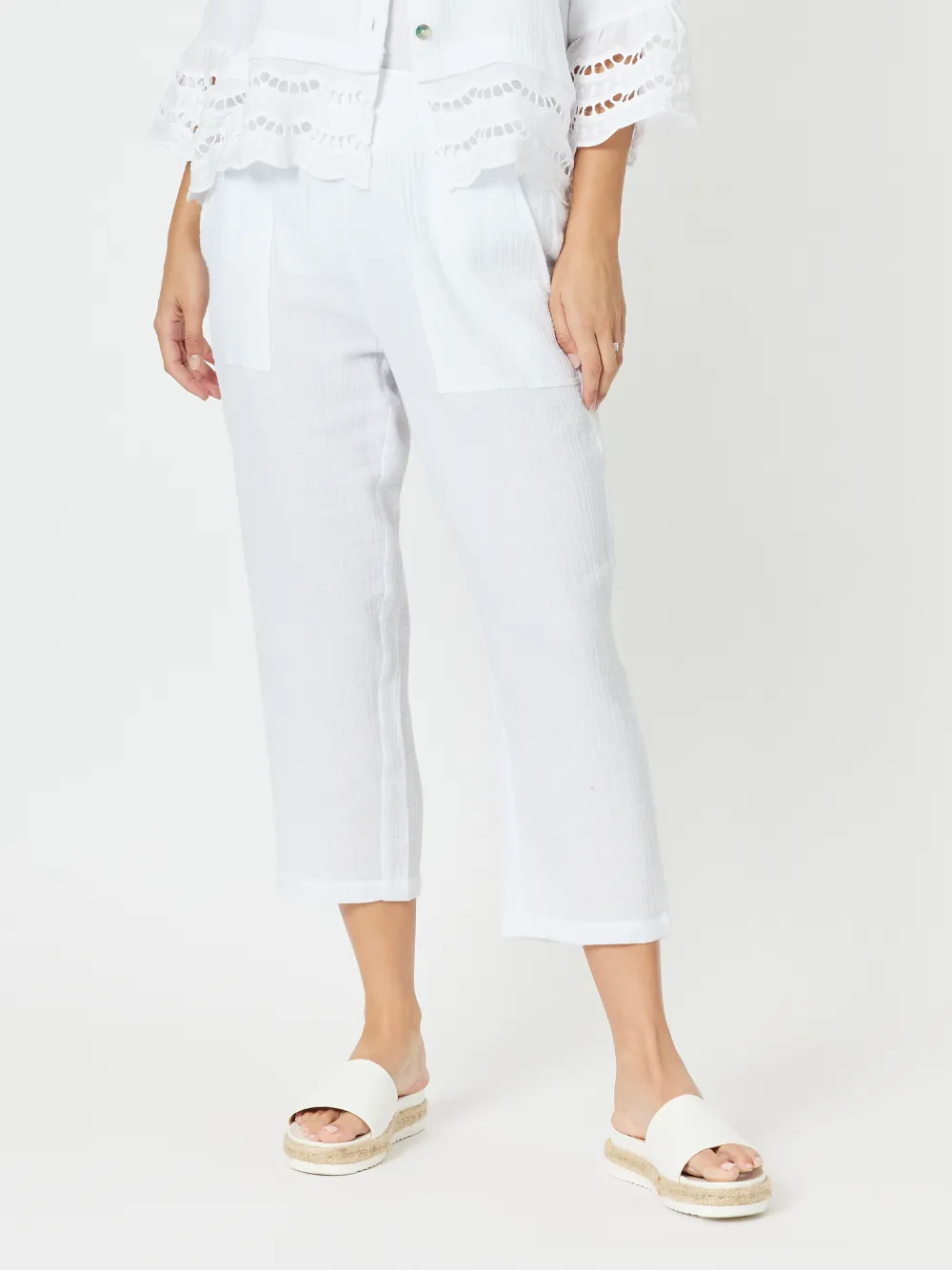 Byron Cotton 7/8 Pant - White