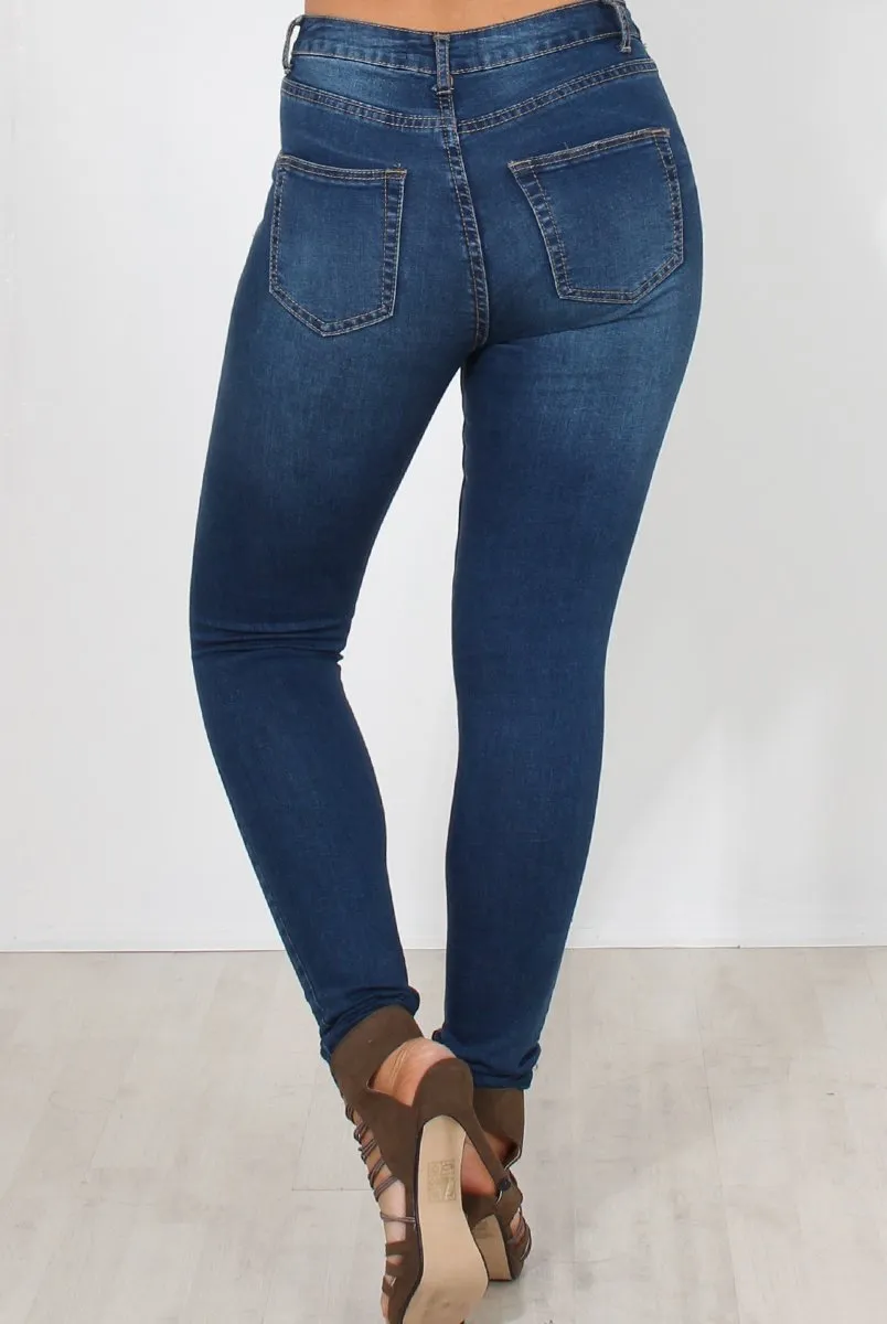 Carris Dark Wash Ripped Jeans