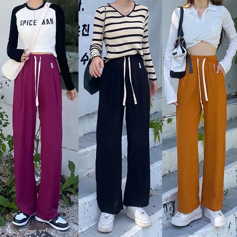 Casual Straight Loose Fit High-Waisted Pants