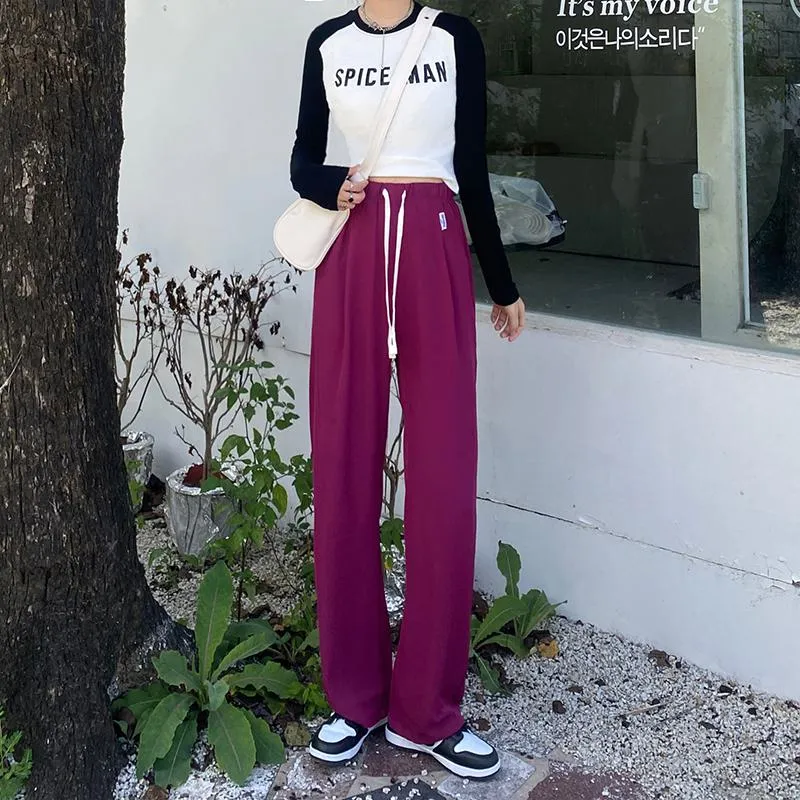 Casual Straight Loose Fit High-Waisted Pants