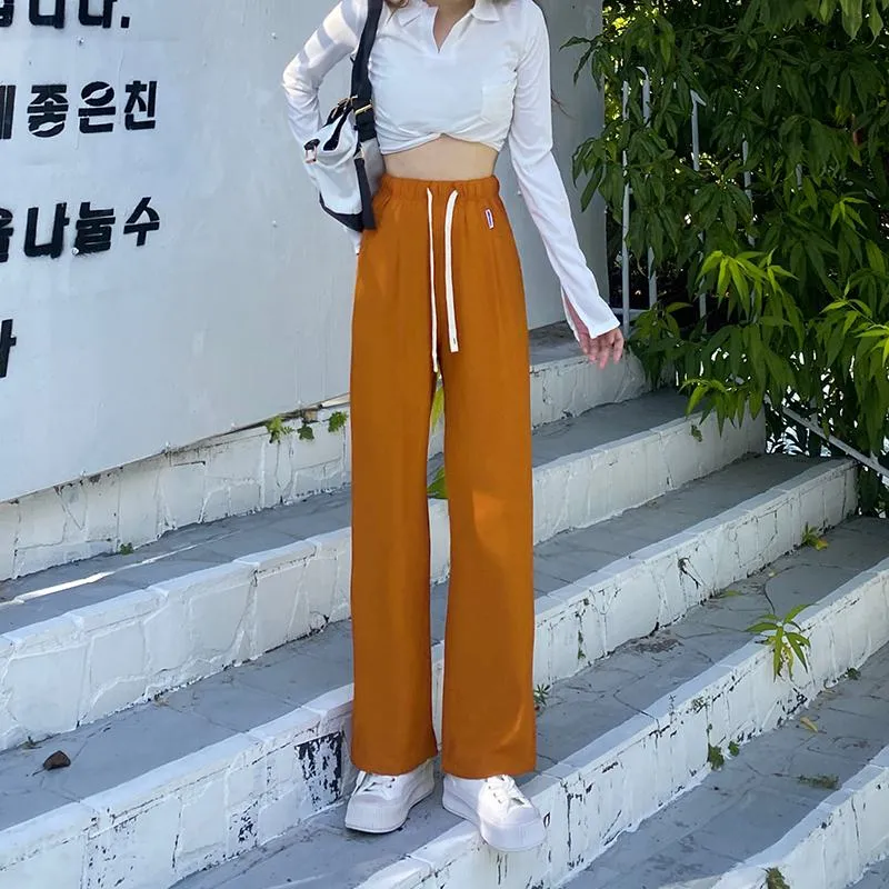 Casual Straight Loose Fit High-Waisted Pants