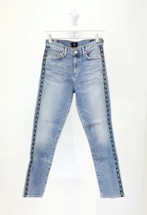 Citizens of Humanity - Rocket Crop HR Skinny in Mateo Stripe