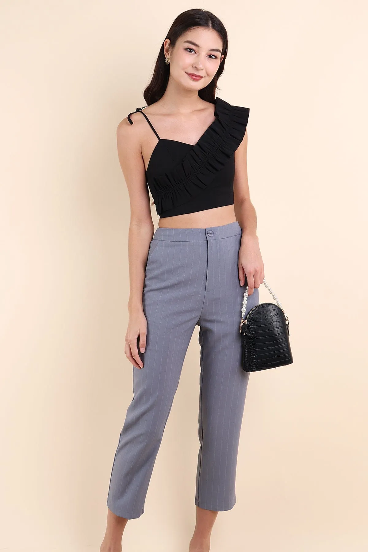 CLEO TAILORED PANTS IN PIGEON BLUE