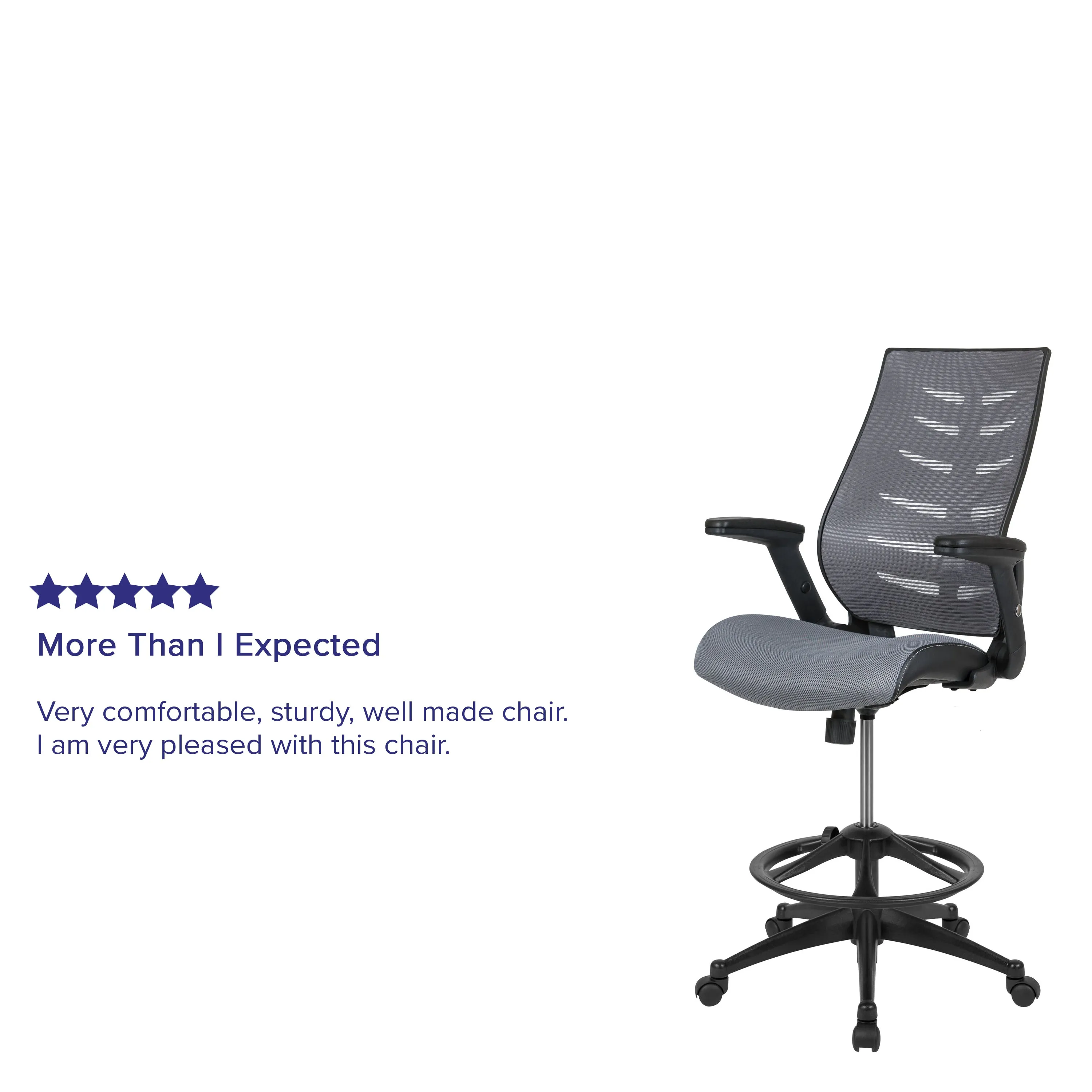 Dark Gray Mesh Drafting Chair BL-ZP-809D-DKGY-GG