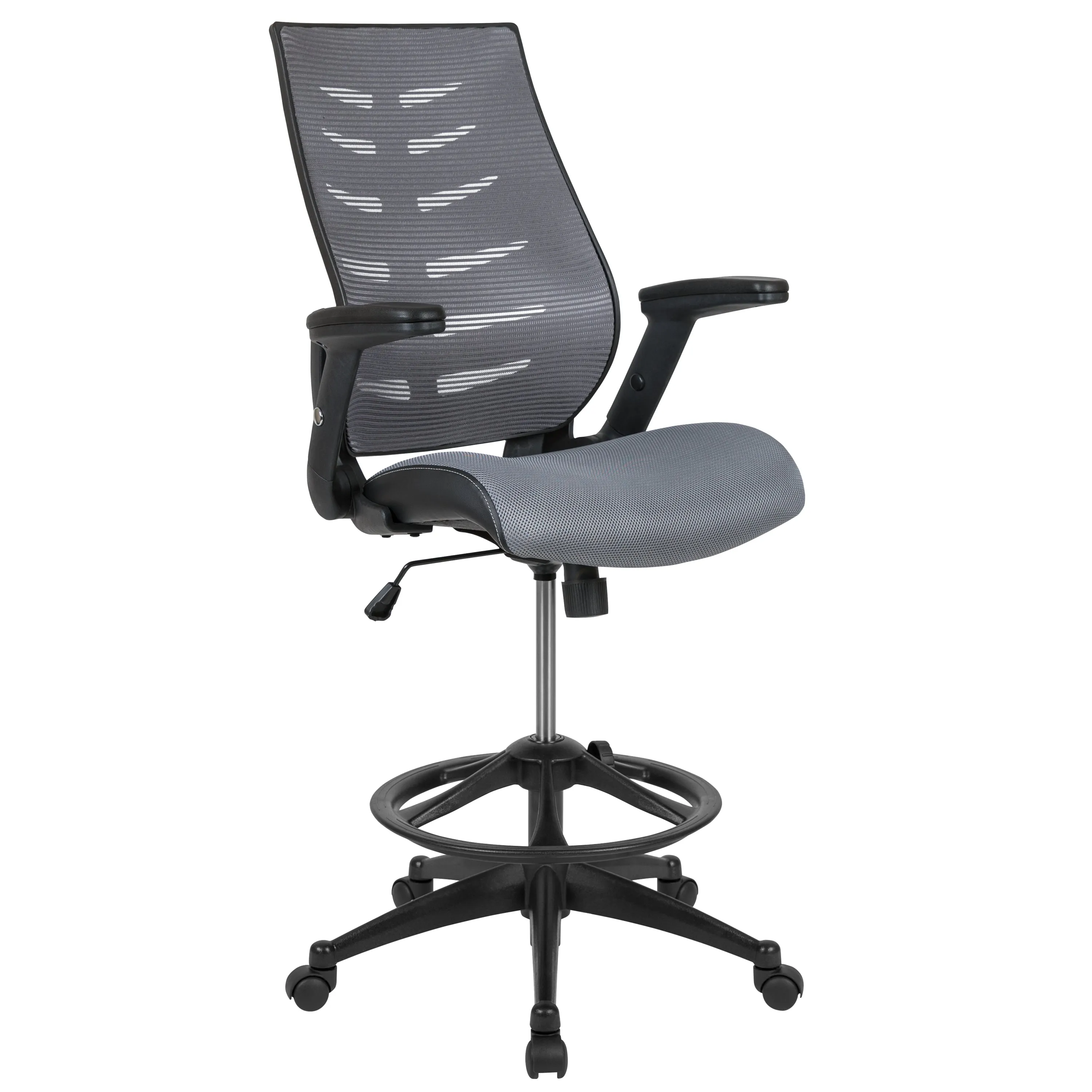 Dark Gray Mesh Drafting Chair BL-ZP-809D-DKGY-GG