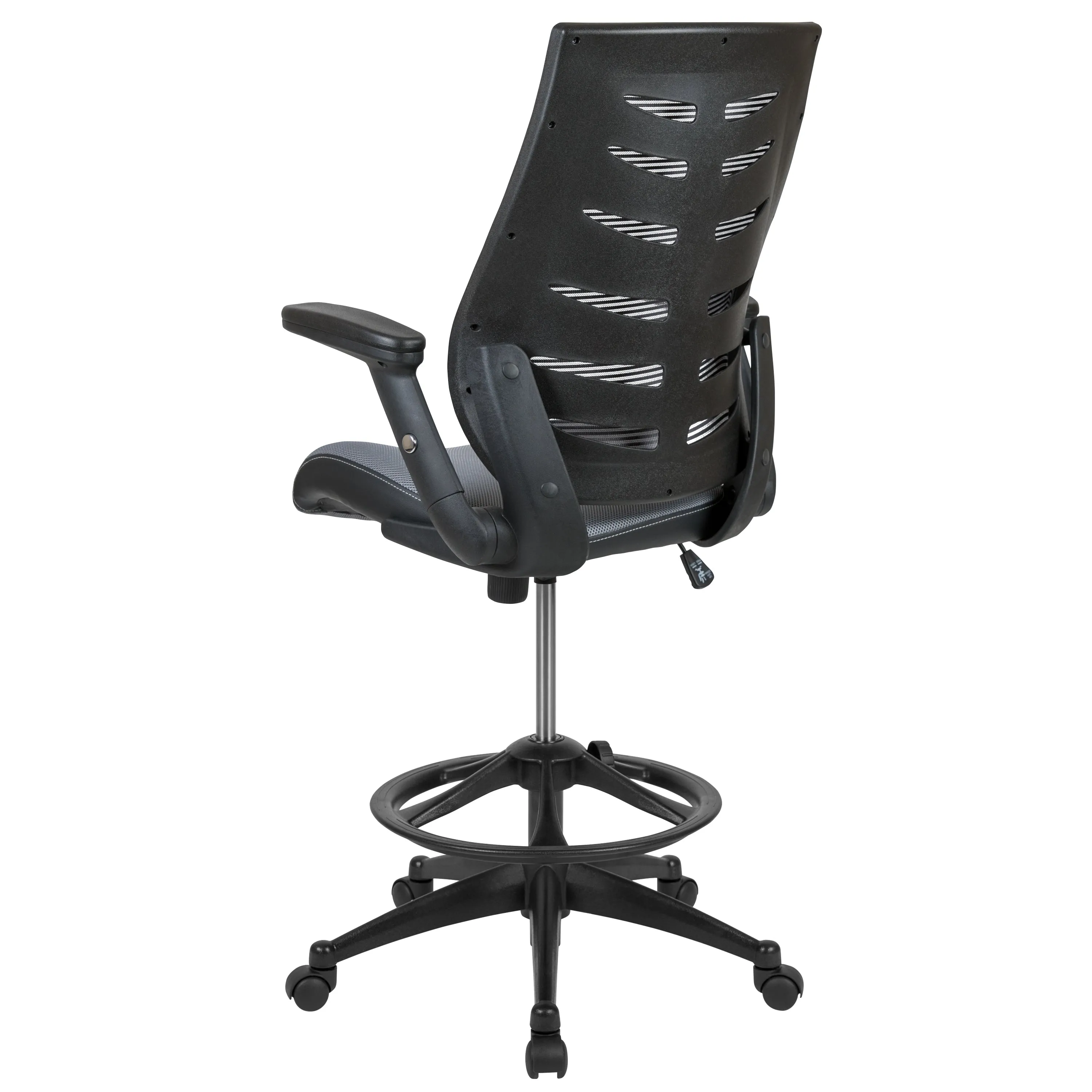 Dark Gray Mesh Drafting Chair BL-ZP-809D-DKGY-GG