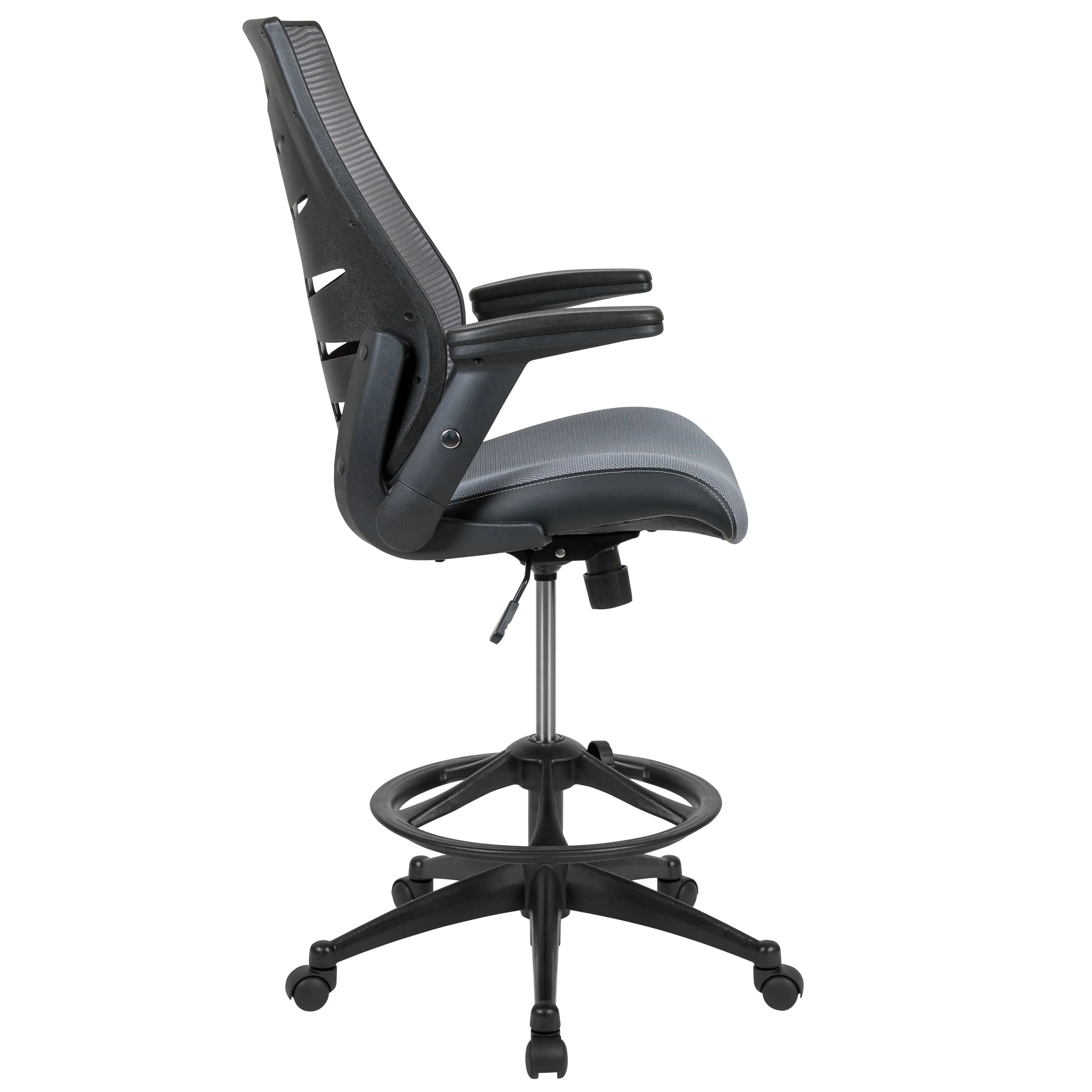 Dark Gray Mesh Drafting Chair BL-ZP-809D-DKGY-GG