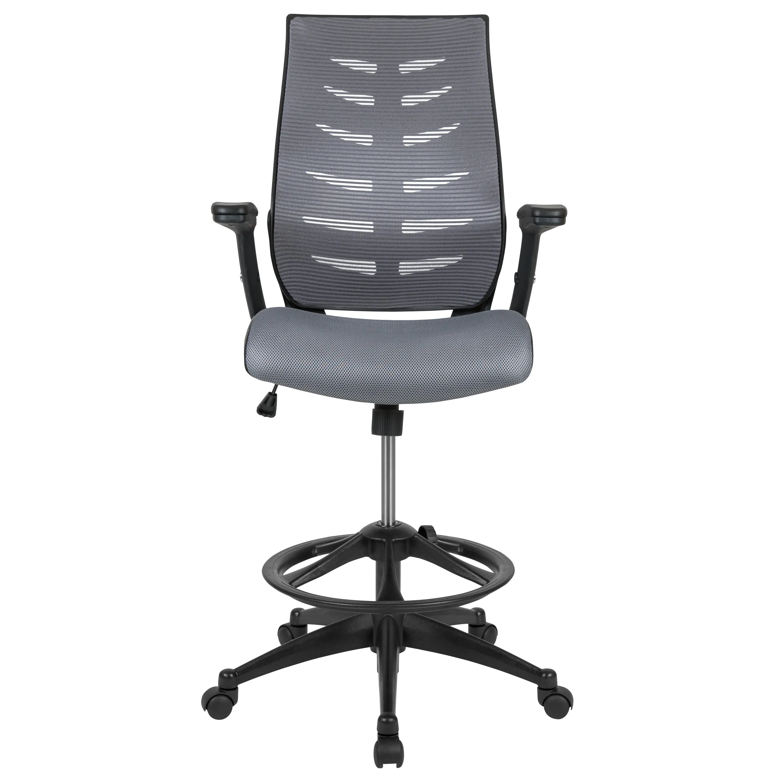 Dark Gray Mesh Drafting Chair BL-ZP-809D-DKGY-GG