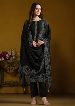 Fabulous Black Georgette Festive Pant Salwar Suit