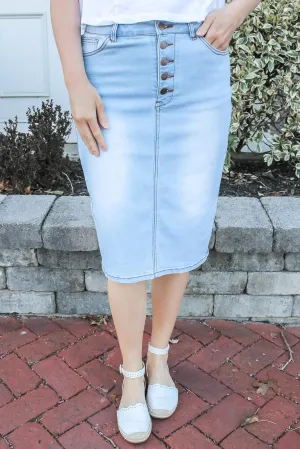 FLASH SALE * Bella Light Wash Denim Skirt