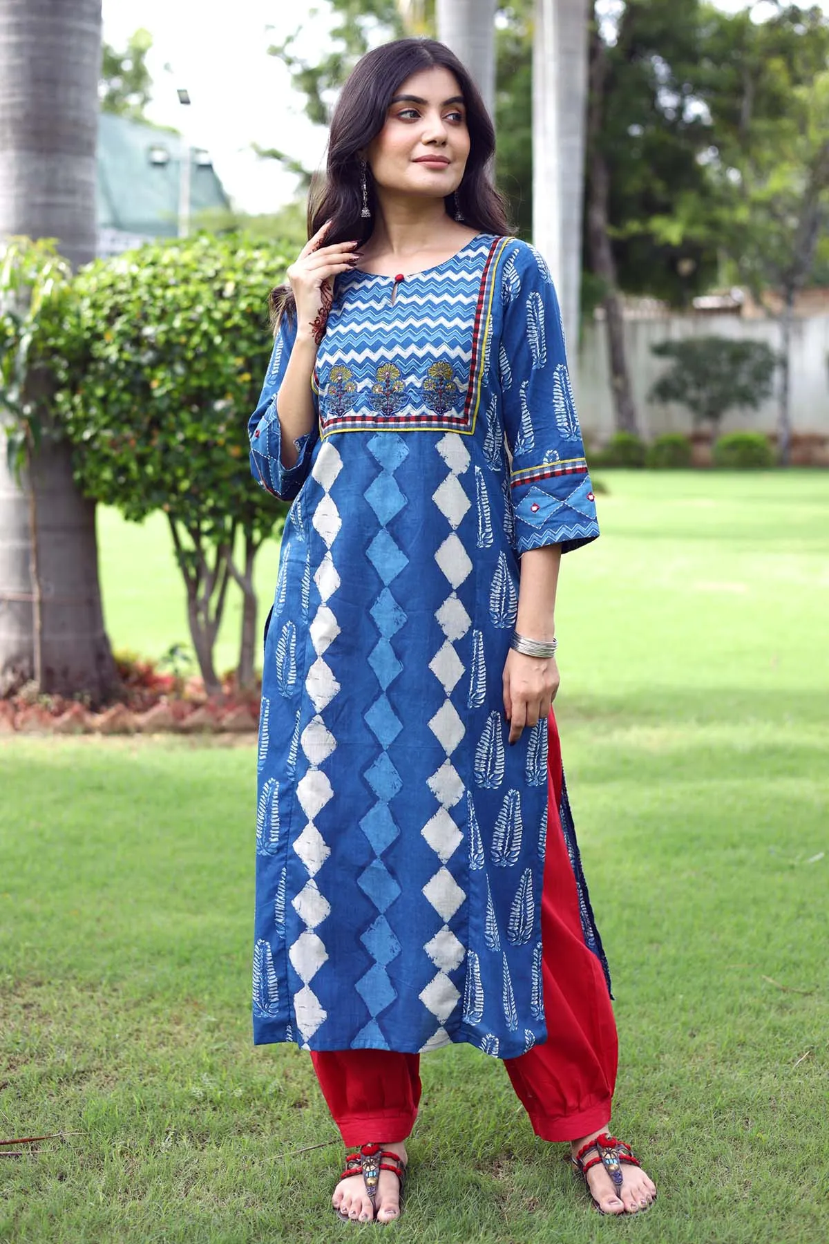 Indigo Blue Straight Fit Kurta