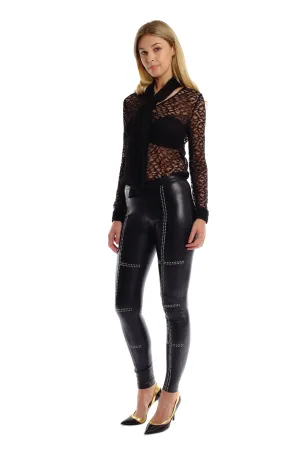 Kira Cross Studded Leather Pants