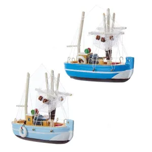 Kurt Adler Wooden Fishing Boat Ornament