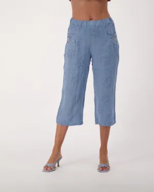 Linen Wide Leg Crop Pants