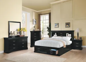 Louis Philippe III Black Queen Bed