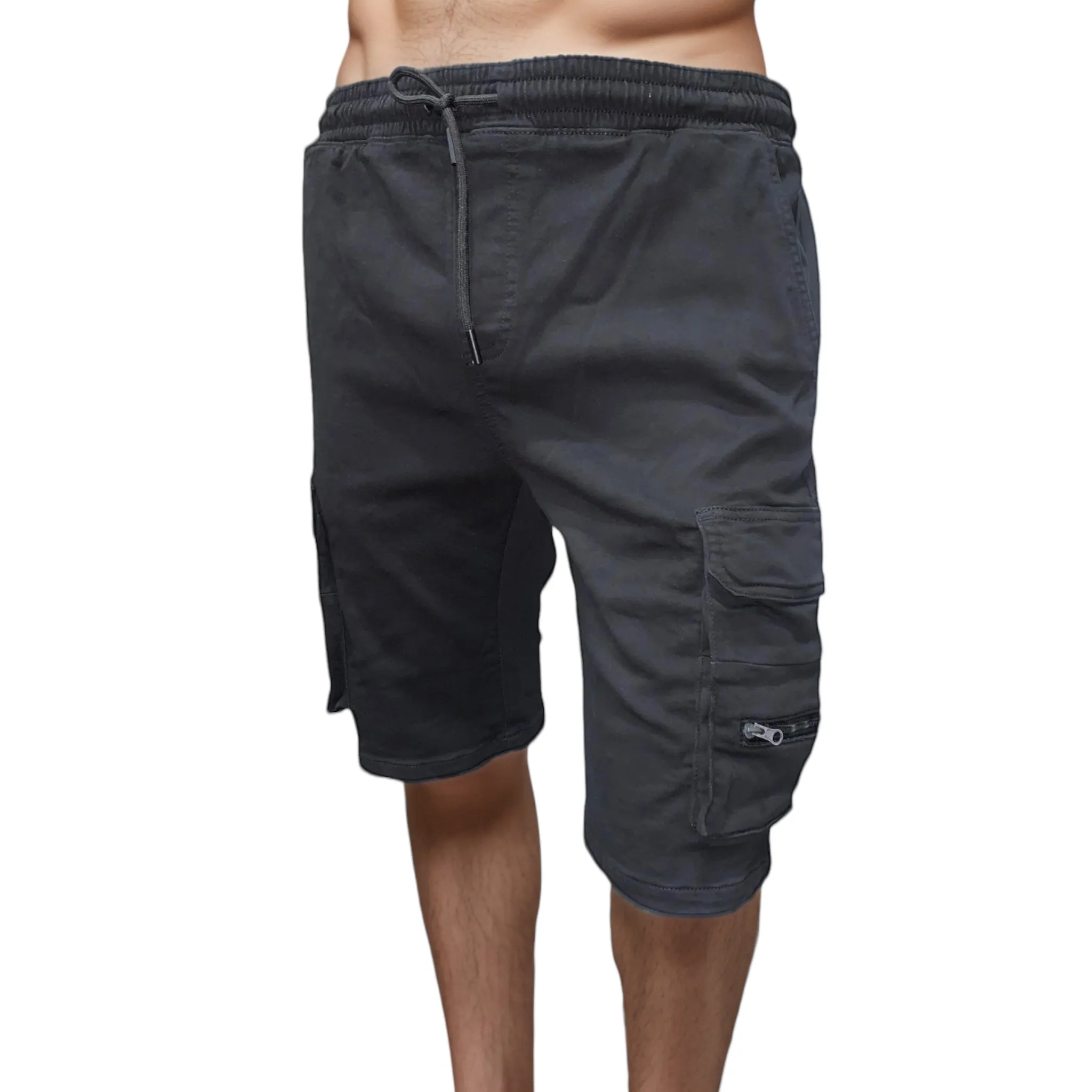 Men's Cargo Shorts Knitted #Alamo BLACK