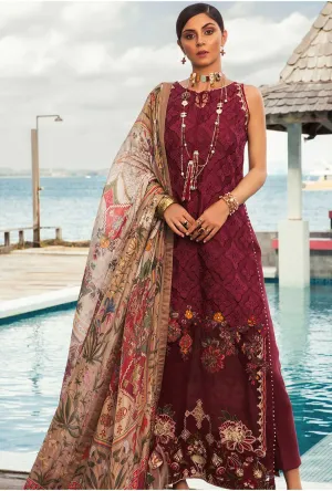 Noor by Saadia Asad Luxury Lawn Collection 2019 – 01A RUBY RED