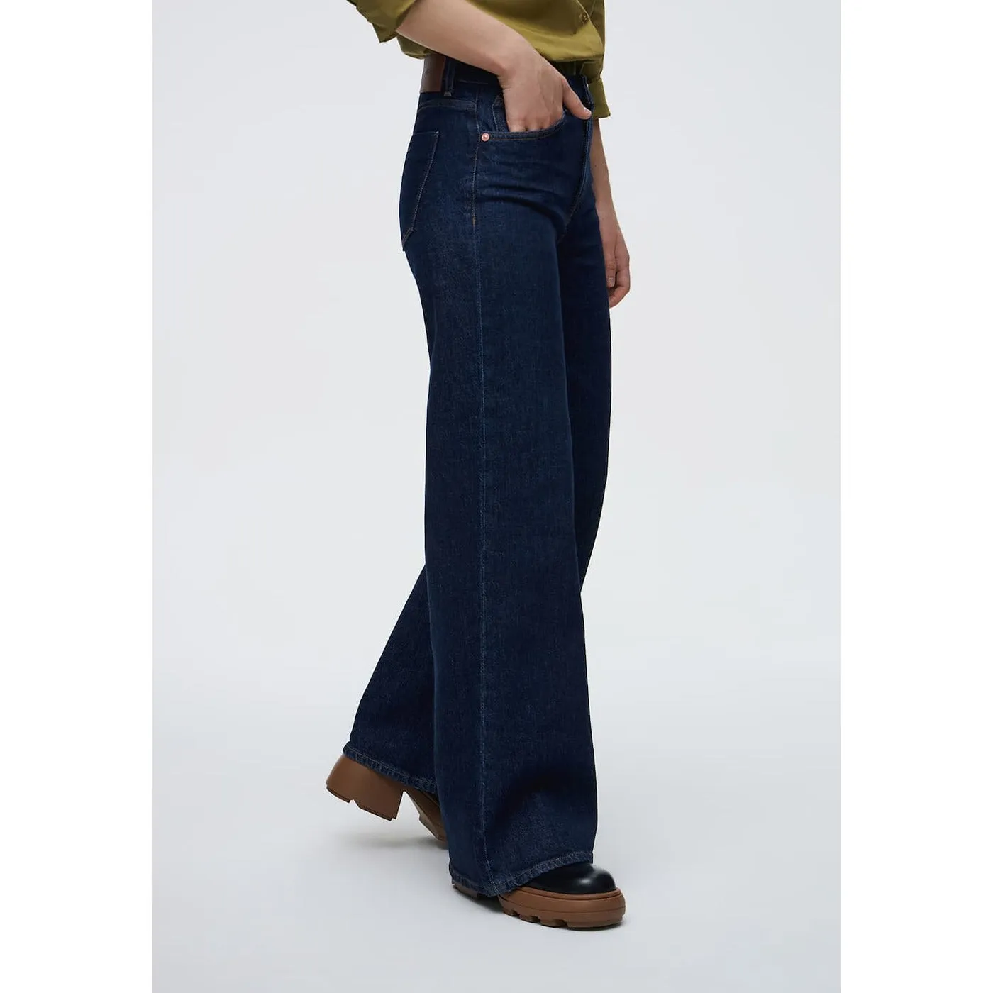 Plazzo Wide Leg Denim Trousers